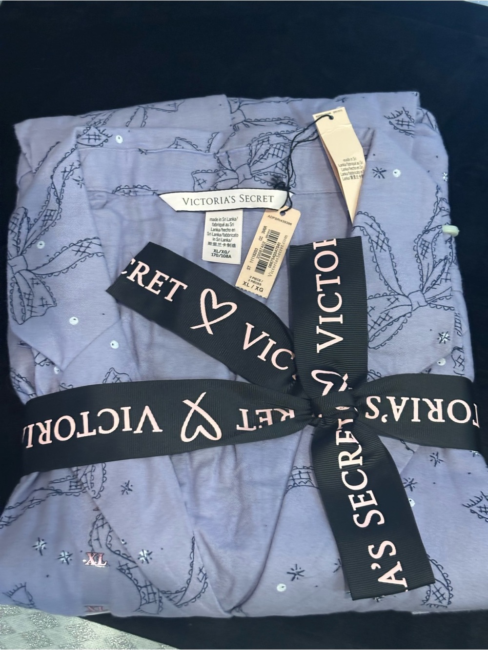 Victoria's Secret Light Lavender Bow Pajama Set